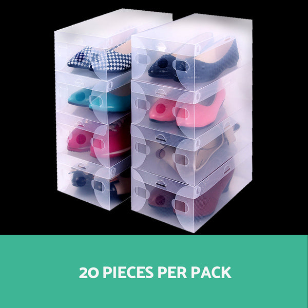 Set of 20 Transparent Stackable Shoe Storage Box freeshipping - Awezingly