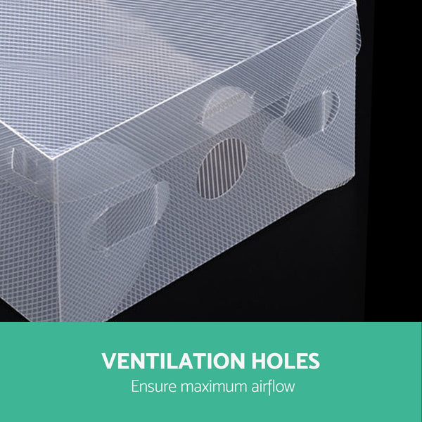 40pcs Clear Shoe Storage Box Transparent Foldable Stackable Boxes Organize Home freeshipping - Awezingly