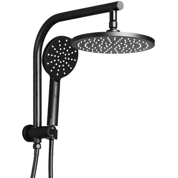 Cefito WELS 9'' Rain Shower Head Set Round Handheld High Pressure Wall Black freeshipping - Awezingly