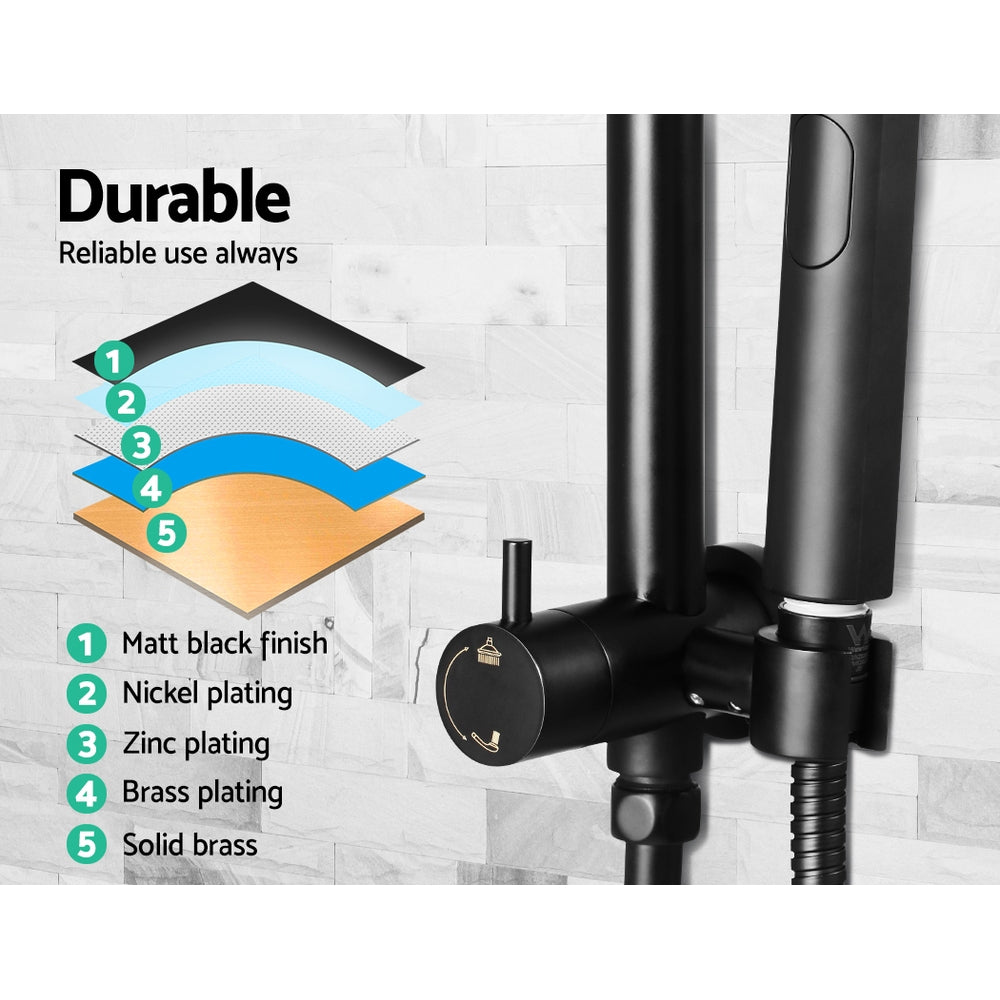 Cefito WELS 9'' Rain Shower Head Set Round Handheld High Pressure Wall Black freeshipping - Awezingly