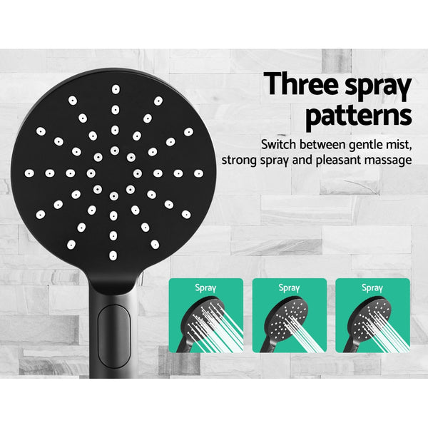 Cefito WELS 9'' Rain Shower Head Set Round Handheld High Pressure Wall Black freeshipping - Awezingly
