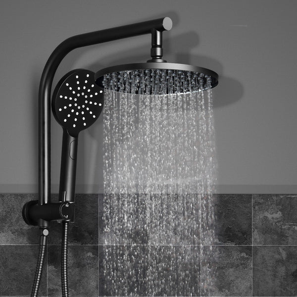 Cefito WELS 9'' Rain Shower Head Set Round Handheld High Pressure Wall Black freeshipping - Awezingly