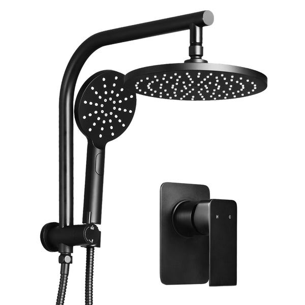 Cefito WELS 9'' Rain Shower Head Mixer Round Handheld High Pressure Wall Black freeshipping - Awezingly