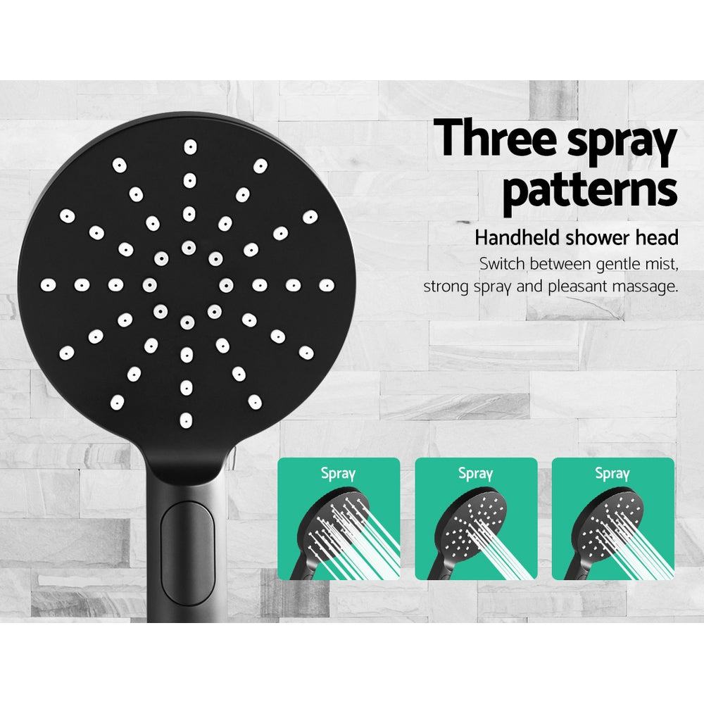 Cefito WELS 9'' Rain Shower Head Mixer Round Handheld High Pressure Wall Black freeshipping - Awezingly