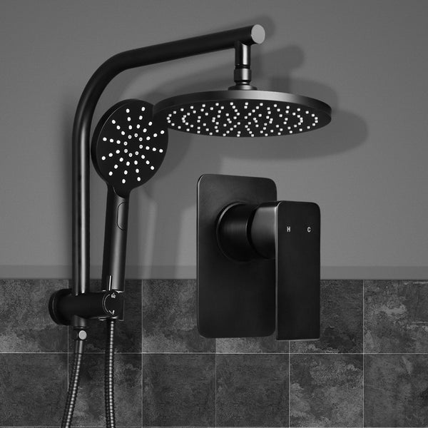Cefito WELS 9'' Rain Shower Head Mixer Round Handheld High Pressure Wall Black freeshipping - Awezingly