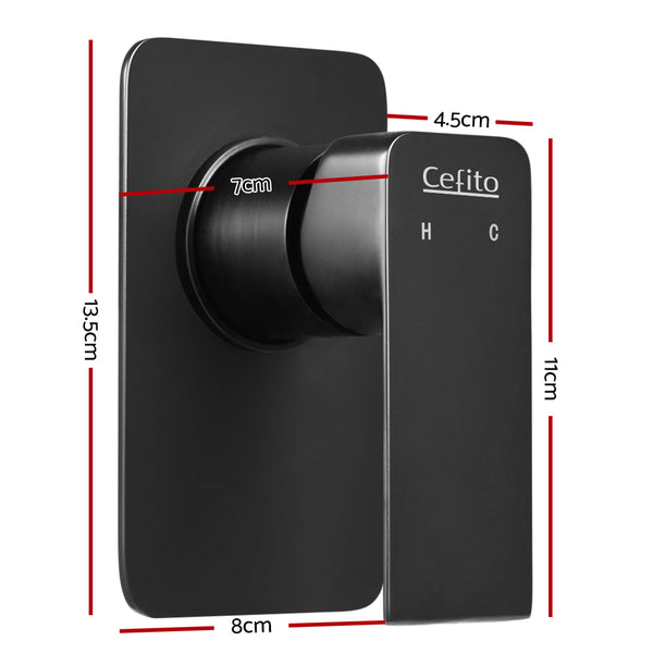 Cefito Bathroom Mixer Tap Faucet Rain Shower head Set Hot And Cold Diverter DIY Black Cefito