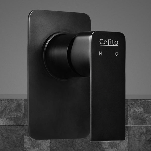 Cefito Bathroom Mixer Tap Faucet Rain Shower head Set Hot And Cold Diverter DIY Black Cefito