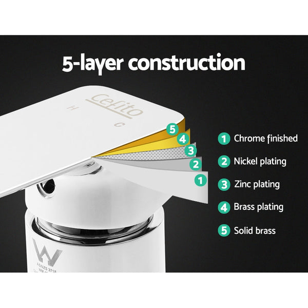 Cefito Bathroom Mixer Tap Faucet Rain Shower head Set Hot And Cold Diverter DIY Chrome Cefito