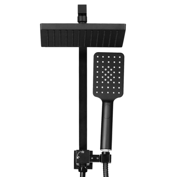 Cefito WELS 8'' Rain Shower Head Set Square Handheld High Pressure Wall Black Cefito