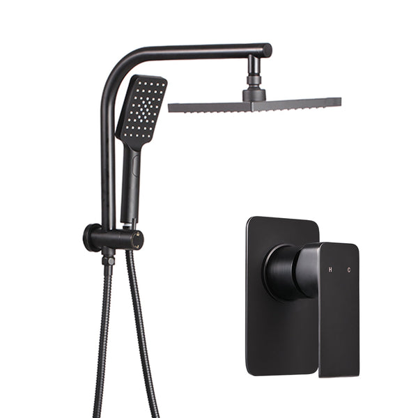Cefito WELS 8'' Rain Shower Head Mixer Square Handheld High Pressure Wall Black Cefito