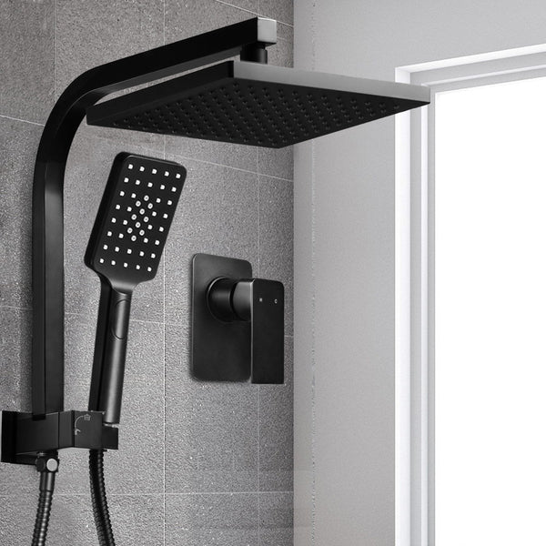 Cefito WELS 8'' Rain Shower Head Mixer Square Handheld High Pressure Wall Black Cefito