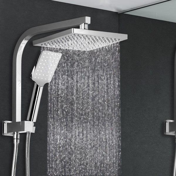 Cefito WELS 8'' Rain Shower Head Set Square Handheld High Pressure Wall Chrome Cefito