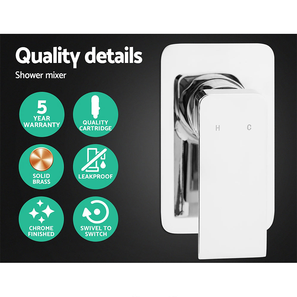 Cefito WELS 8'' Rain Shower Head Mixer Square Handheld High Pressure Wall Chrome Cefito