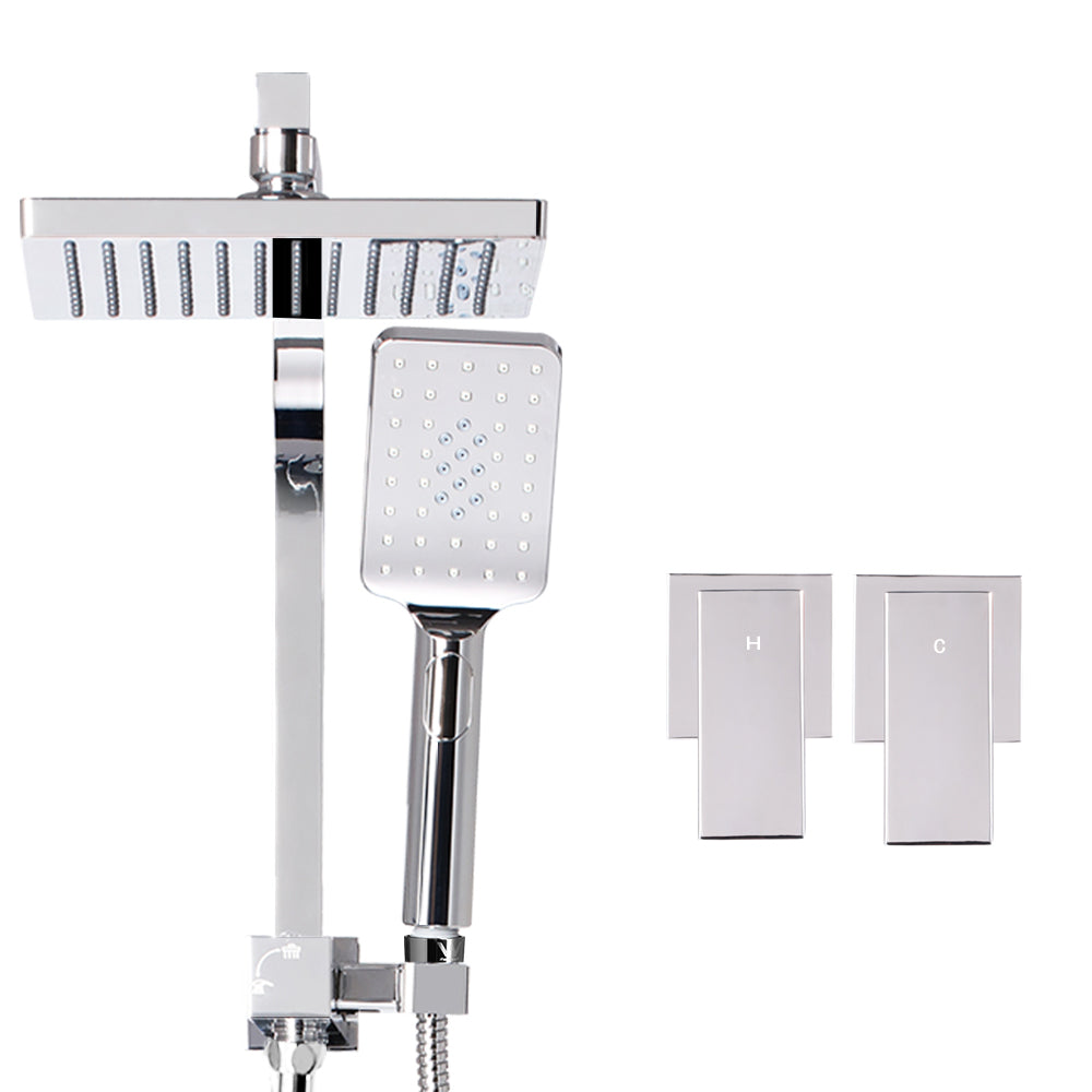 Cefito WELS 8'' Rain Shower Head Taps Square Handheld High Pressure Wall Chrome Cefito