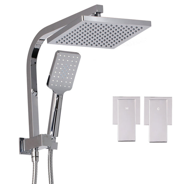 Cefito WELS 8'' Rain Shower Head Taps Square Handheld High Pressure Wall Chrome Cefito