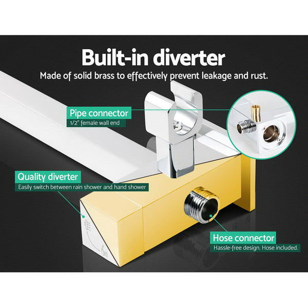 Cefito WELS 8'' Rain Shower Head Taps Square Handheld High Pressure Wall Chrome Cefito