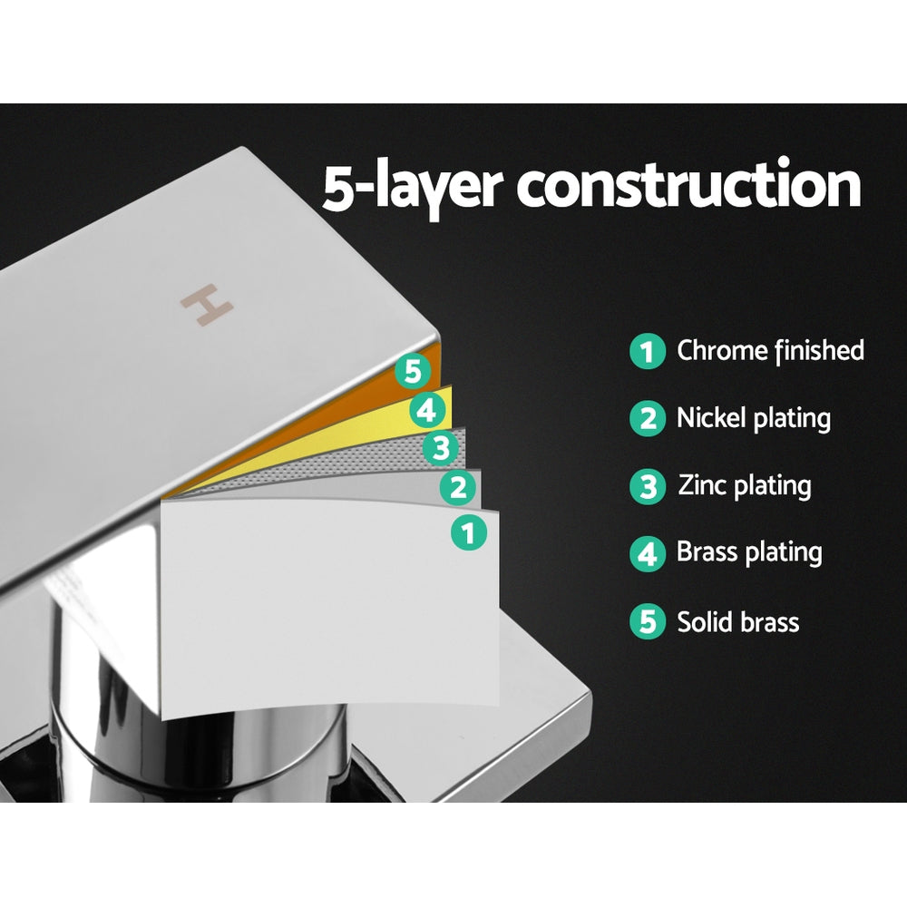 Cefito Bathroom Taps Faucet Rain Shower Head Set Hot And Cold Diverter DIY Chrome Does not apply