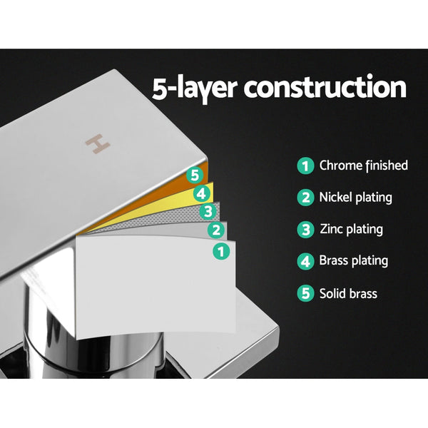 Cefito Bathroom Taps Faucet Rain Shower Head Set Hot And Cold Diverter DIY Chrome Does not apply