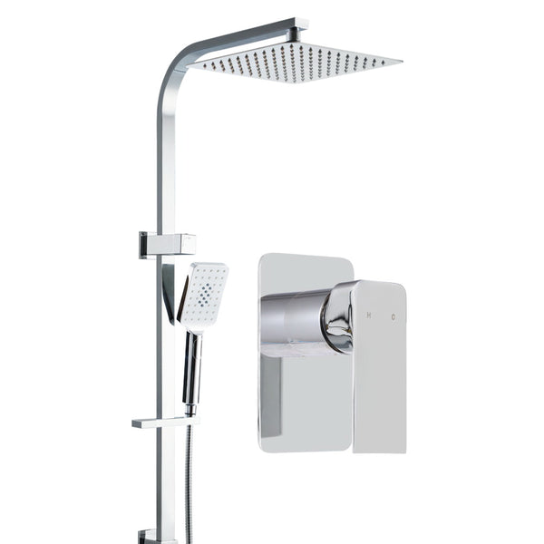 Cefito WELS 10'' Rain Shower Head Mixer Square Handheld High Pressure Wall Chrome freeshipping - Awezingly