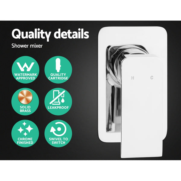 Cefito WELS 10'' Rain Shower Head Mixer Square Handheld High Pressure Wall Chrome freeshipping - Awezingly