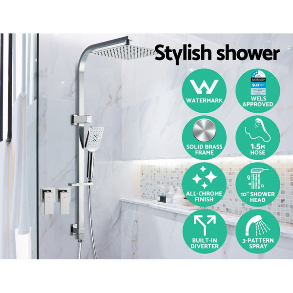 Cefito WELS 10'' Rain Shower Head Taps Round Handheld High Pressure Wall Chrome freeshipping - Awezingly
