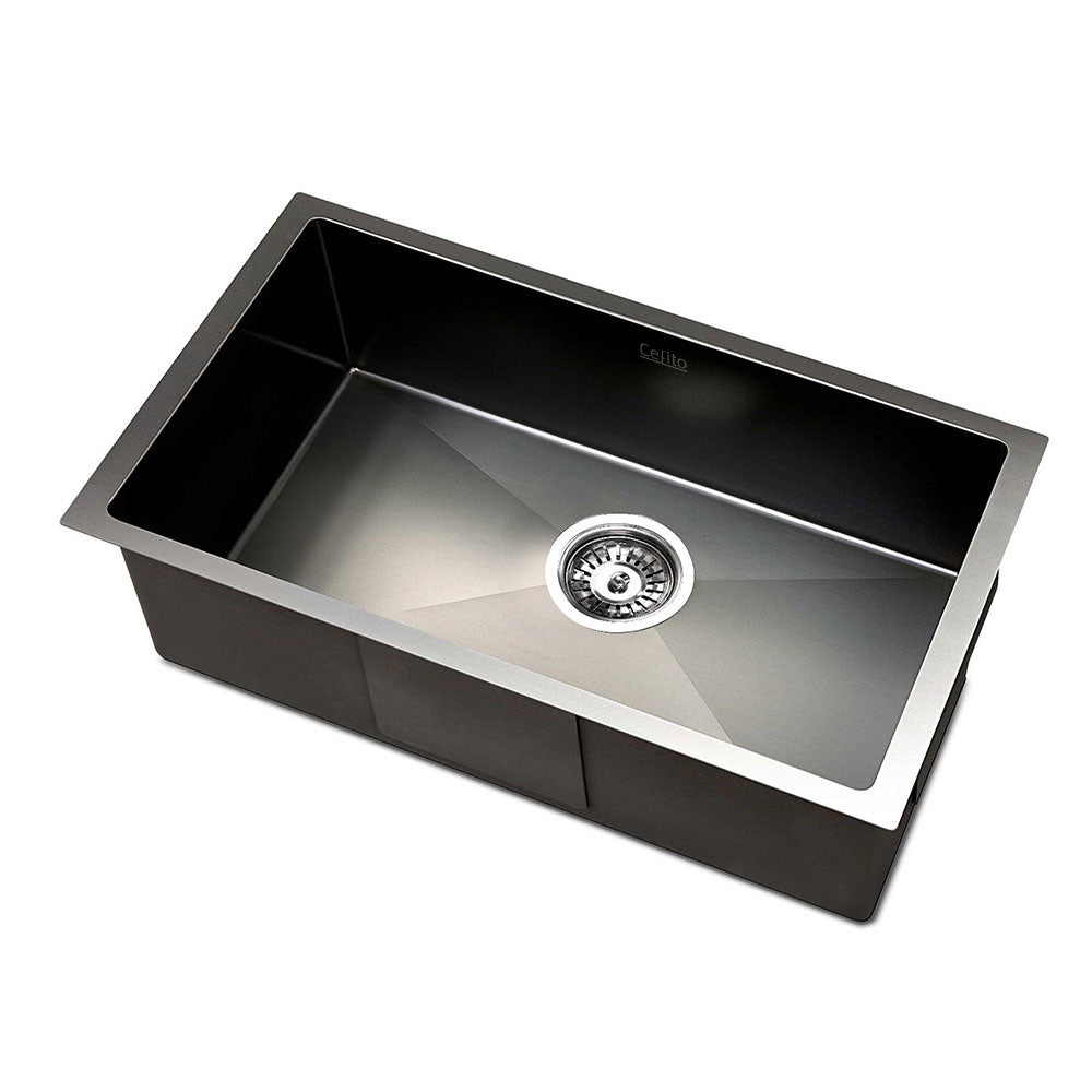 Cefito 30cm x 45cm Stainless Steel Kitchen Sink Under/Top/Flush Mount Black freeshipping - Awezingly