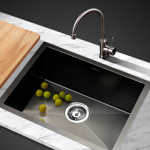 Cefito 30cm x 45cm Stainless Steel Kitchen Sink Under/Top/Flush Mount Black freeshipping - Awezingly