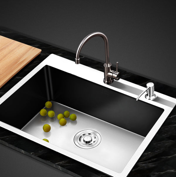Cefito 60cm x 45cm Stainless Steel Kitchen Sink Flush/Drop-in Mount Silver freeshipping - Awezingly