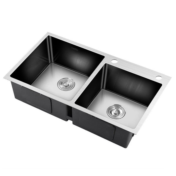 Cefito 80cm x 45cm Stainless Steel Kitchen Sink Flush/Drop-in Mount Silver freeshipping - Awezingly