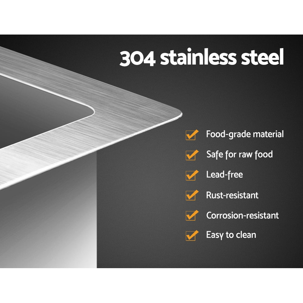 Cefito 80cm x 45cm Stainless Steel Kitchen Sink Flush/Drop-in Mount Silver freeshipping - Awezingly