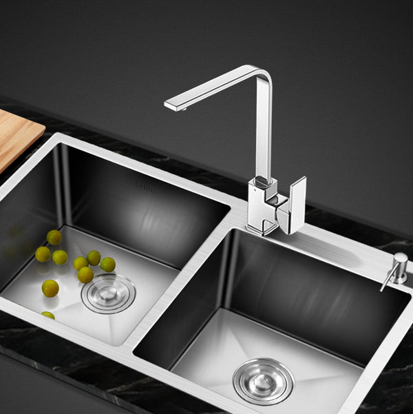 Cefito 80cm x 45cm Stainless Steel Kitchen Sink Flush/Drop-in Mount Silver freeshipping - Awezingly