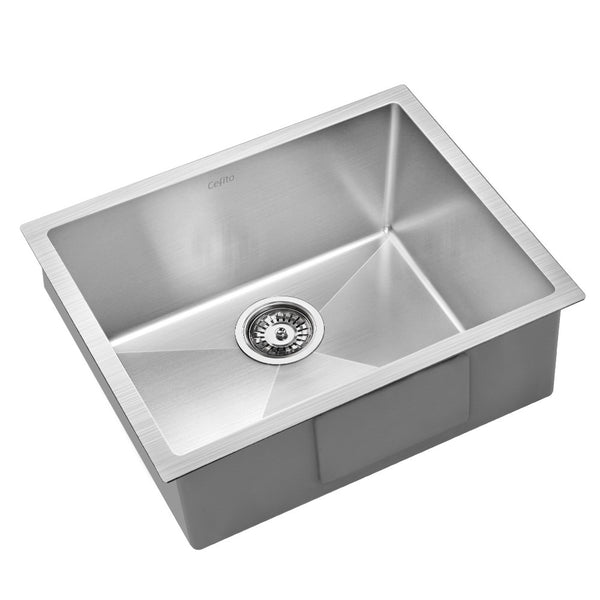 Cefito 54cm x 44cm Stainless Steel Kitchen Sink Under/Top/Flush Mount Black freeshipping - Awezingly