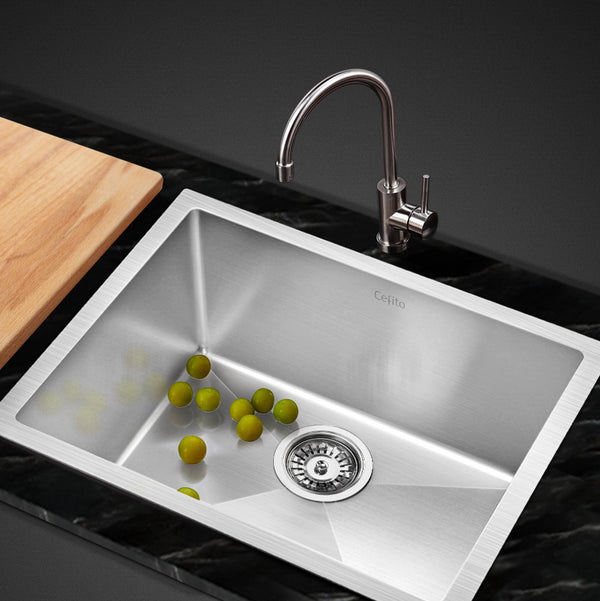 Cefito 54cm x 44cm Stainless Steel Kitchen Sink Under/Top/Flush Mount Black freeshipping - Awezingly