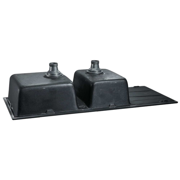 Cefito Stone Kitchen Sink 1160X500MM Granite Under/Topmount Basin Double Bowl Black freeshipping - Awezingly