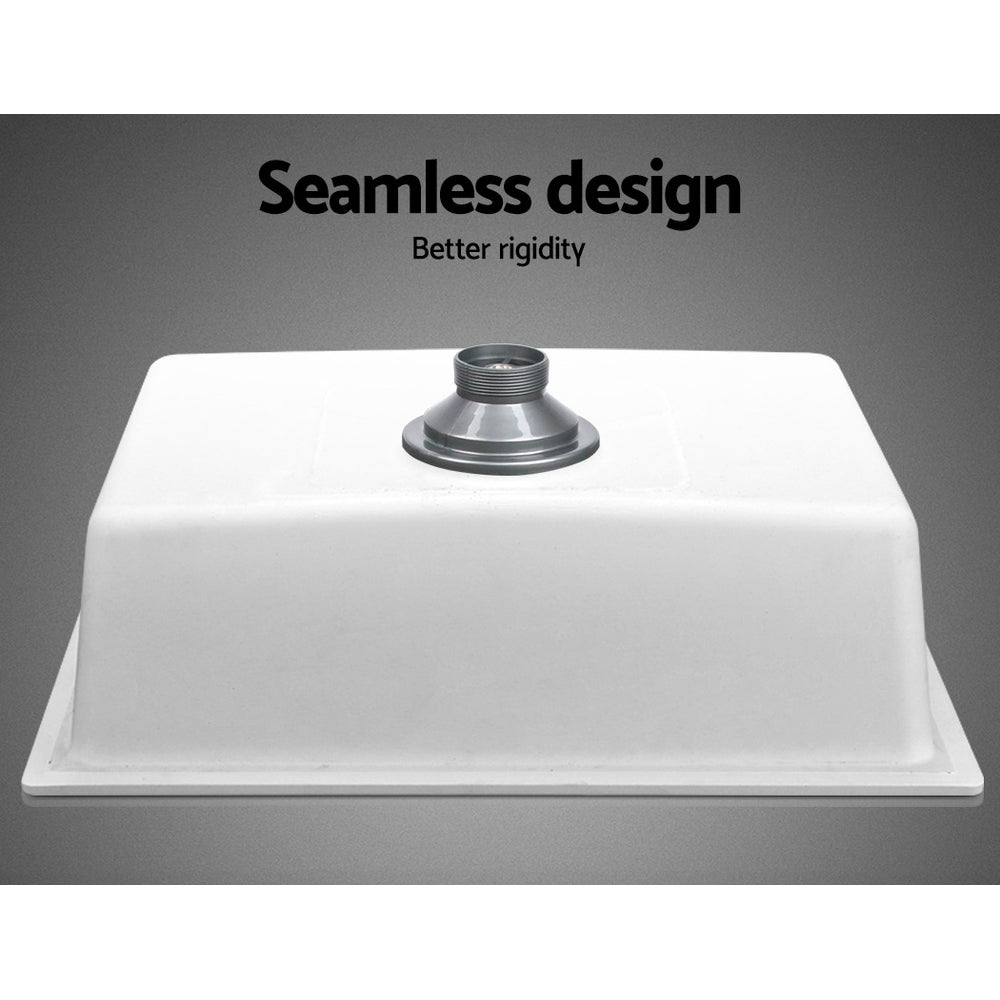 Cefito Stone Kitchen Sink 610X470MM Granite Under/Topmount Basin Bowl Laundry White freeshipping - Awezingly