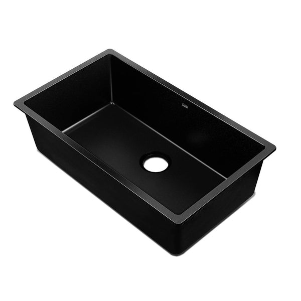 Cefito Stone Kitchen Sink 790X450MM Granite Under/Topmount Basin Bowl Laundry Black freeshipping - Awezingly
