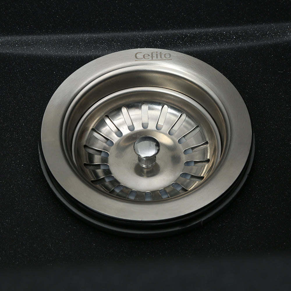 Cefito Kitchen Sink 80X48CM Granite Stone Kitchen Sinks in Black Cefito