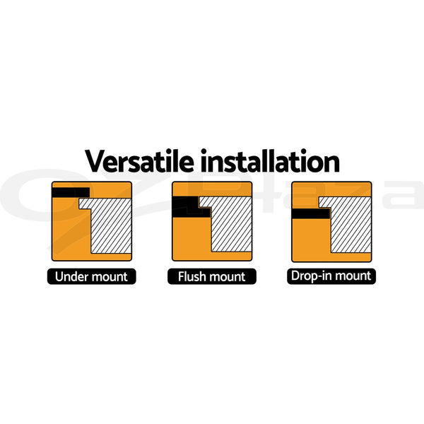 Cefito Stone Kitchen Sink Round 430MM Granite Under/Topmount Basin Bowl Laundry Black freeshipping - Awezingly