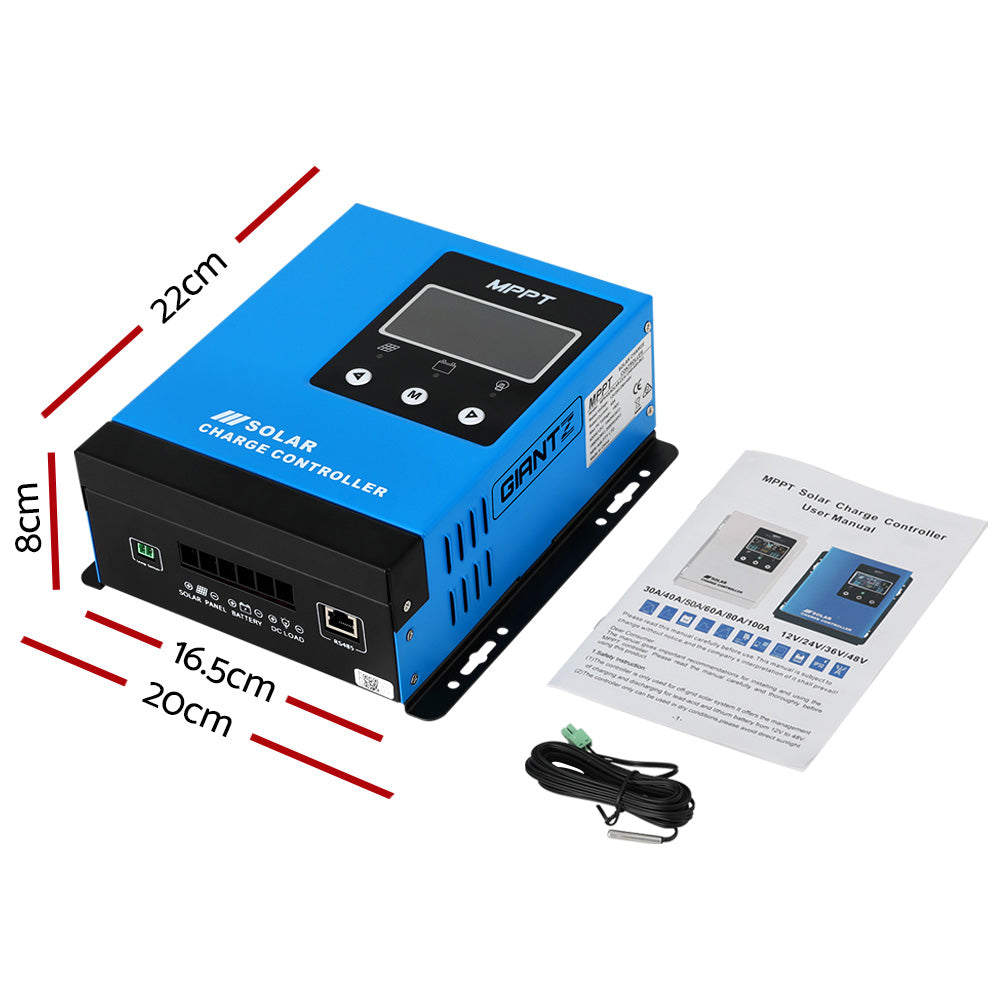 Giantz 40A MPPT Solar Charge Controller Auto 12V/24V/36V/48V Battery Regulator Giantz