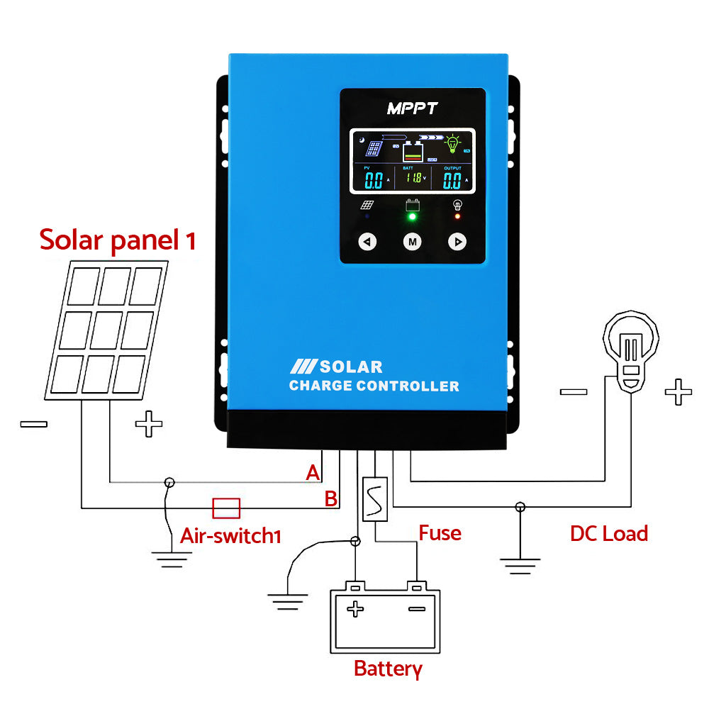 Giantz 40A MPPT Solar Charge Controller Auto 12V/24V/36V/48V Battery Regulator Giantz