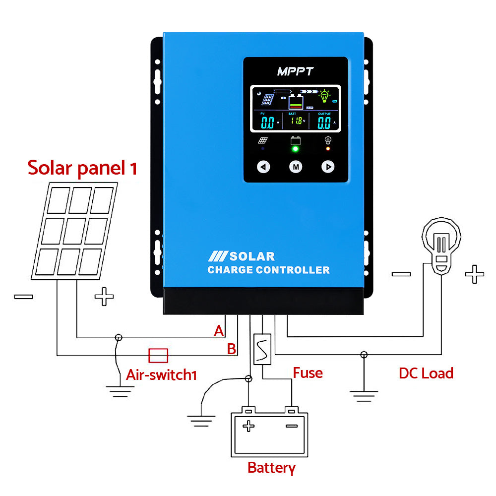 Giantz 60A MPPT Solar Charge Controller Auto 12V/24V/36V/48V Battery Regulator Giantz