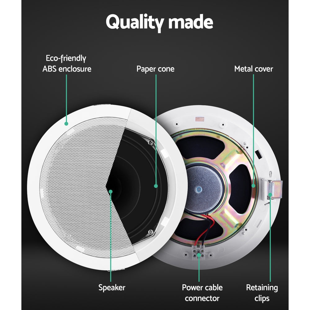Giantz 6 Inch Ceiling Speakers In Wall Speaker Home Audio Stereos Tweeter 6pcs Giantz