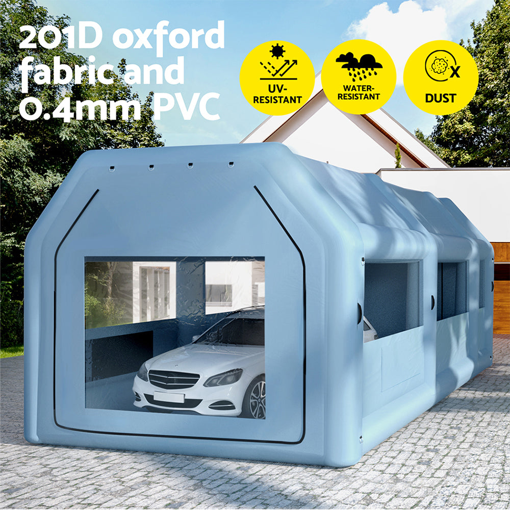 Giantz Inflatable Spray Booth 10X5M Car Paint Tent Filter System 2 Blowers Giantz