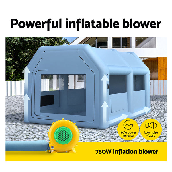 Giantz Inflatable Spray Booth 4X3M Car Paint Tent Filter System Blower Giantz