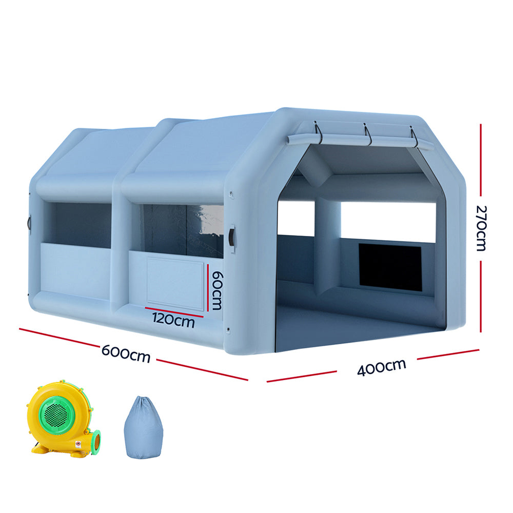 Giantz Inflatable Spray Booth 6X4M Car Paint Tent Filter System Blower Giantz