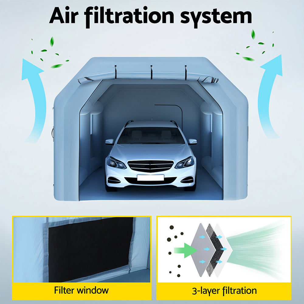Giantz Inflatable Spray Booth 6X4M Car Paint Tent Filter System Blower Giantz
