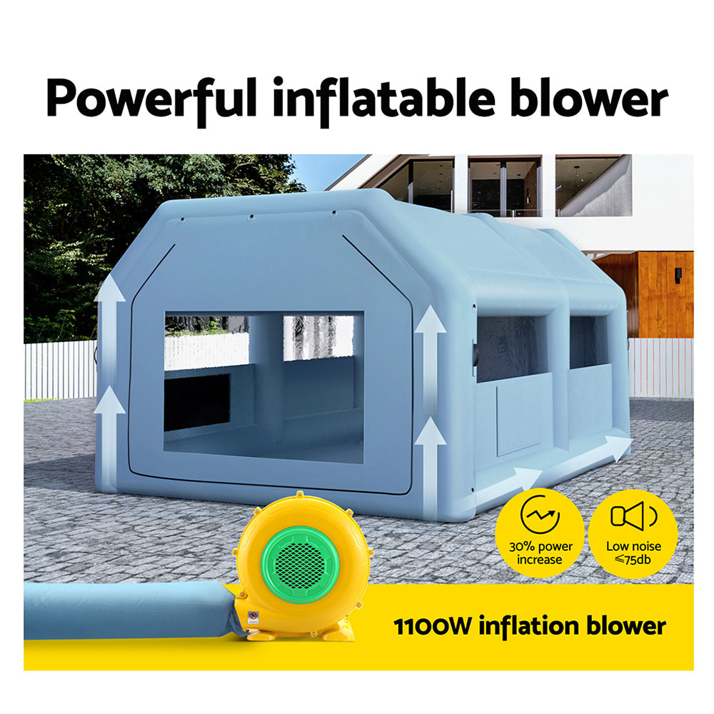Giantz Inflatable Spray Booth 6X4M Car Paint Tent Filter System Blower Giantz