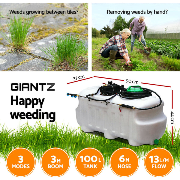 Giantz Weed Sprayer 100L Tank with Boom Sprayer Giantz
