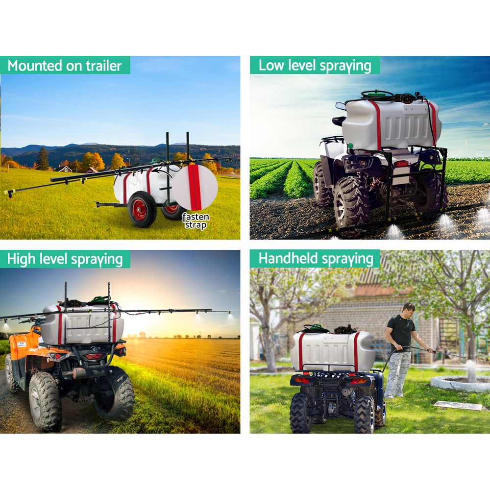 Giantz 100L ATV Weed Sprayer 5M Boom Trailer Spot Spray Tank Farm Pump Giantz