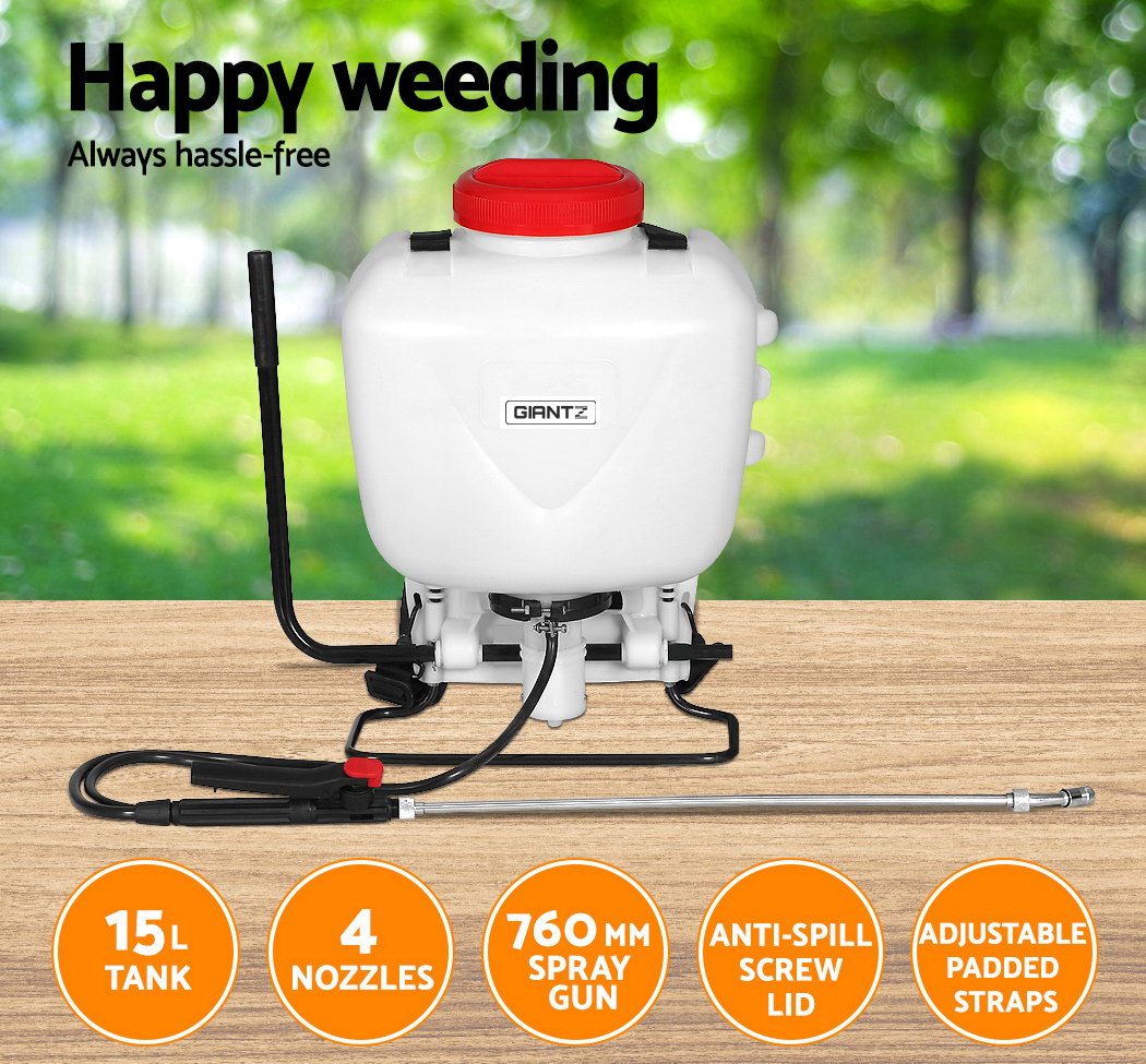 Giantz Weed Sprayer 15L Knapsack Backpack Pesticide Spray Fertiliser Farm Garden Giantz